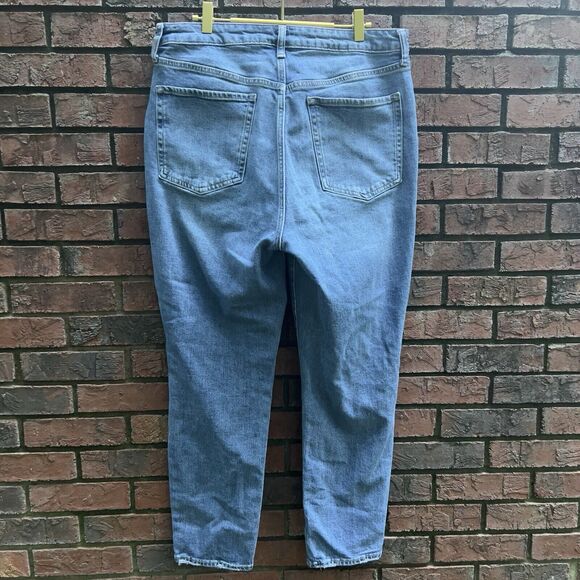 Lot Of 2 Old Navy OG & Sky Hi Straight Jeans Women’s 14 Distressed Med~Lite Wash - Picture 3 of 11